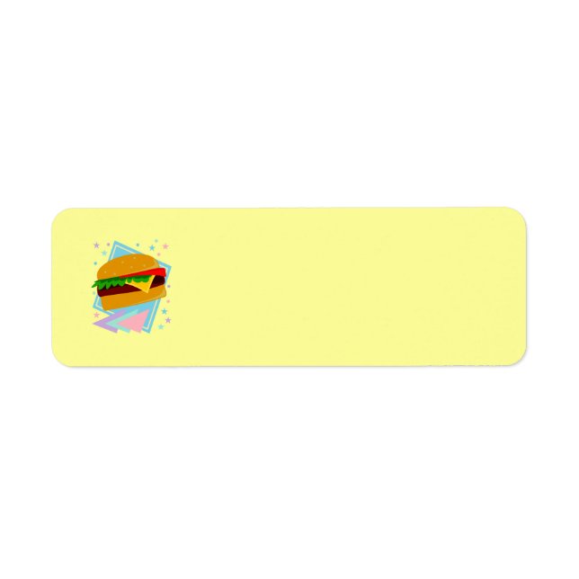 Cute Yummy Burger Return Address Label (Front)
