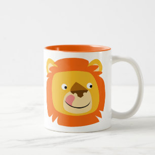 Cute Yummy Cartoon Lion Two-Tone Coffee Mug