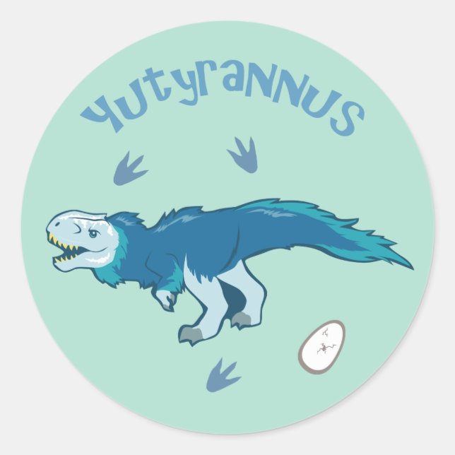 Cute Yutyrannus Classic Round Sticker (Front)
