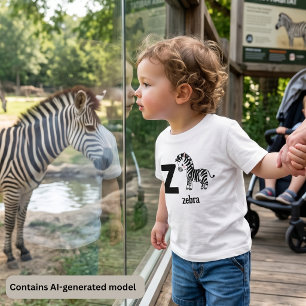 Cute Zebra Alphabet Toddler T-Shirt