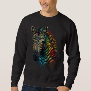 Cute Zebra  Animal on Zebra 3 Sweatshirt