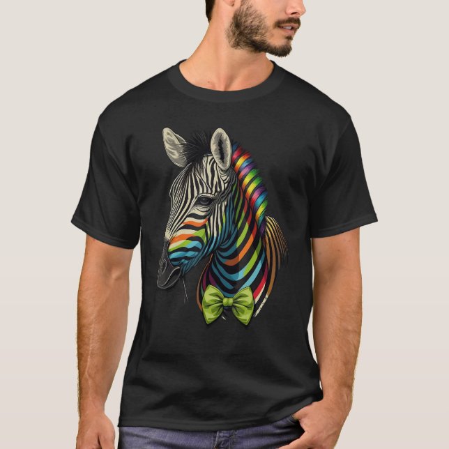Cute Zebra  Animal on Zebra 4 T-Shirt (Front)