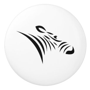 cute zebra animal zoo illustration ceramic knob