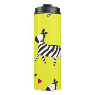 Cute Zebra cartoon seamless pattern background ill Thermal Tumbler