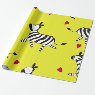 Cute Zebra cartoon seamless pattern background ill Wrapping Paper