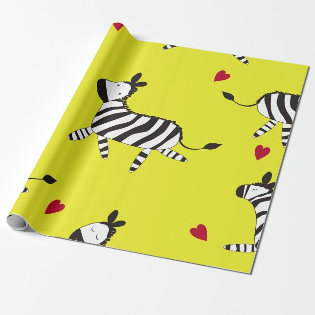 Cute Zebra cartoon seamless pattern background ill Wrapping Paper (Unrolled)