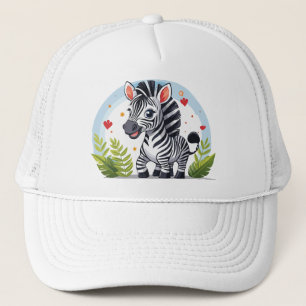 Cute zebra cartoon trucker hat