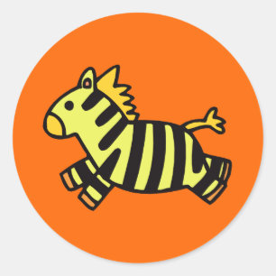 Cute Zebra Classic Round Sticker