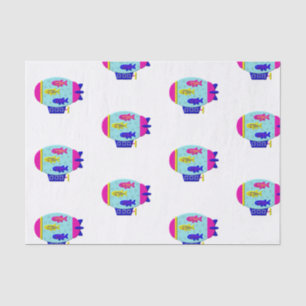 Cute Zebra Fish in a Zeppelin Tissue Paper
