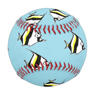 Cute zebra fishes blue pattern baseball