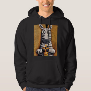 Cute Zebra Holding A Little Bird In His Arm Hoodie