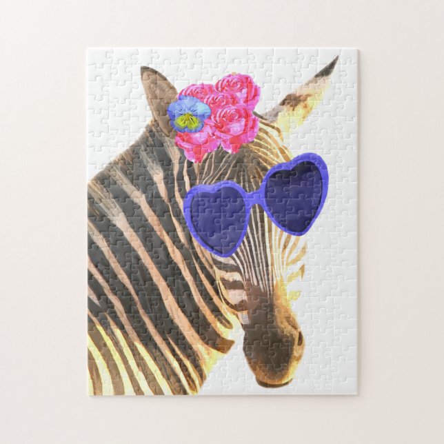 Cute Zebra Illustration Jigsaw Puzzle (Vertical)