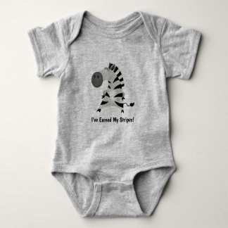Cute Zebra: I've Earned My Stripes! Baby Bodysuit