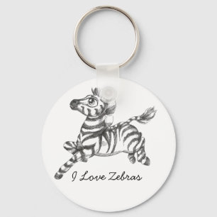 Cute Zebra Keychain