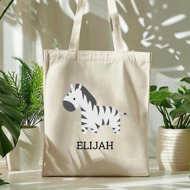 Cute Zebra Kids' Personalised Tote Bag (Creator Uploaded)