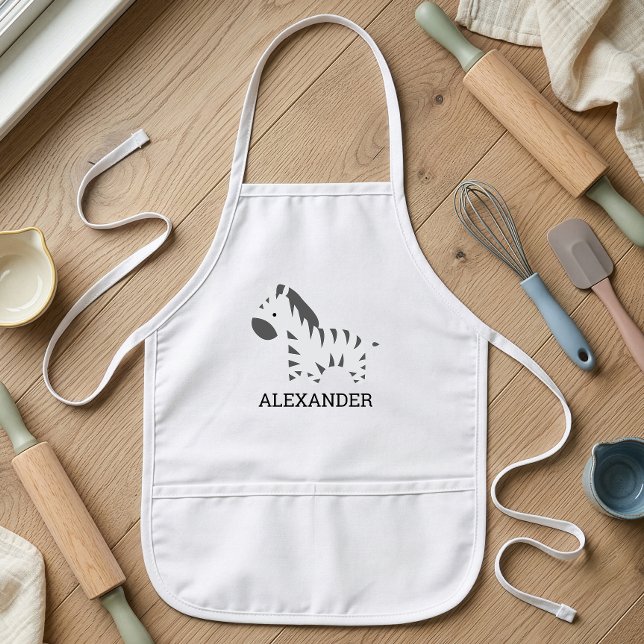 Cute Zebra Personalised Kids Apron (Creator Uploaded)