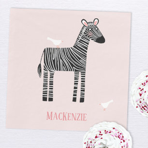 Cute Zebra Pink Party Napkin