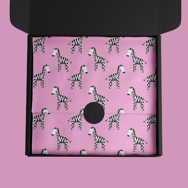 Cute zebra pink tissue paper (Pink Zebra tissue paper)