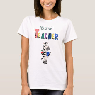 Cute Zebra Preschool Teacher T-Shirt