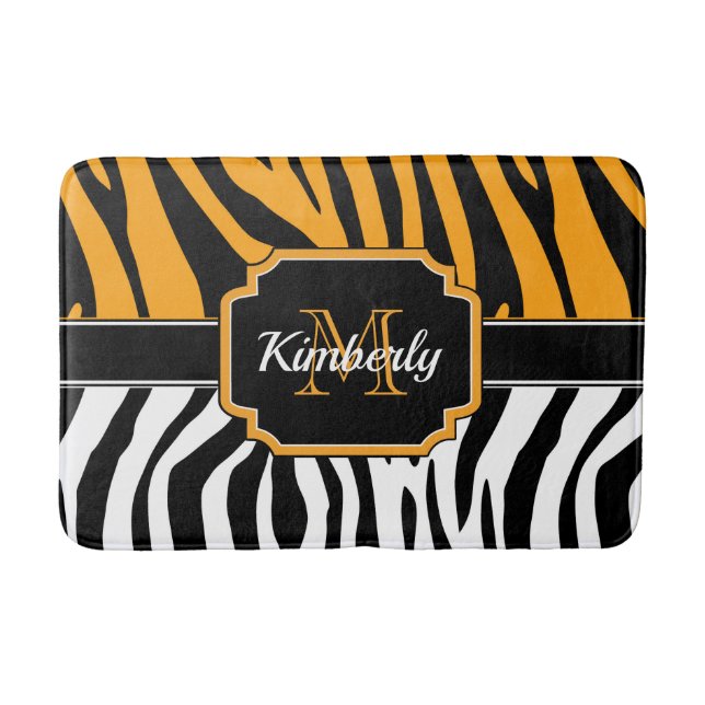Cute Zebra Print Bath Mat (Front)