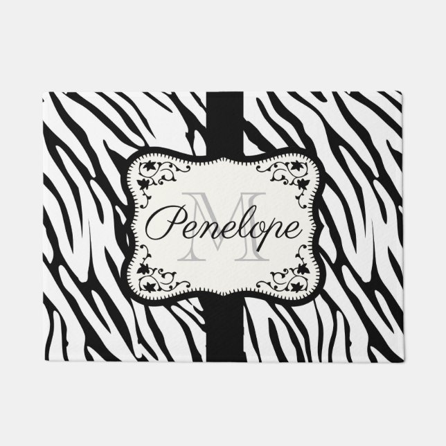 Cute Zebra Print Doormat (Front)