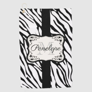 Cute Zebra Print Golf Towel