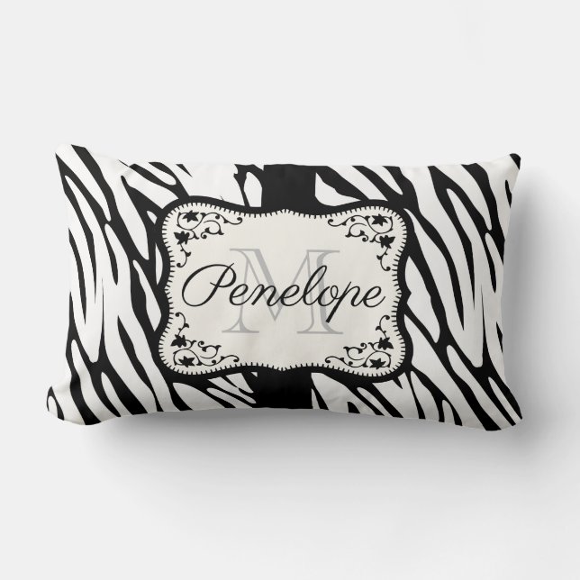 Cute Zebra Print Lumbar Cushion (Front)
