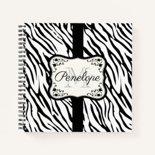 Cute Zebra Print Notebook