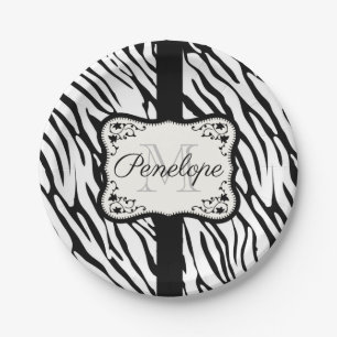 Cute Zebra Print Paper Plate