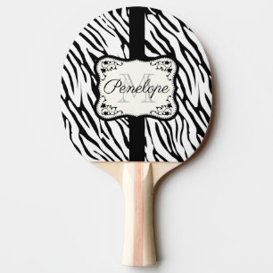 Cute Zebra Print Ping Pong Paddle