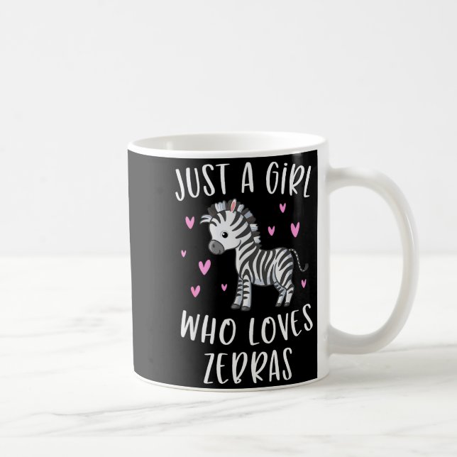 Cute Zebra Shirt For Girls Just A Girl Who Loves Z Coffee Mug (Right)