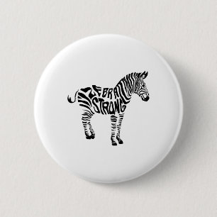 Cute Zebra Strong Ehlers Danlos Syndrome Awareness 6 Cm Round Badge