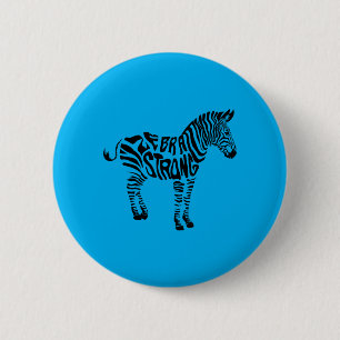Cute Zebra Strong Ehlers Danlos Syndrome Awareness 6 Cm Round Badge