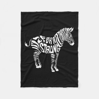 Cute Zebra Strong Ehlers Danlos Syndrome Awareness Fleece Blanket