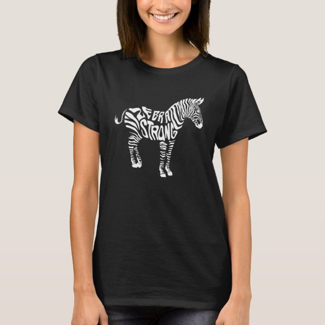 Cute Zebra Strong Ehlers Danlos Syndrome Awareness T-Shirt (Front)