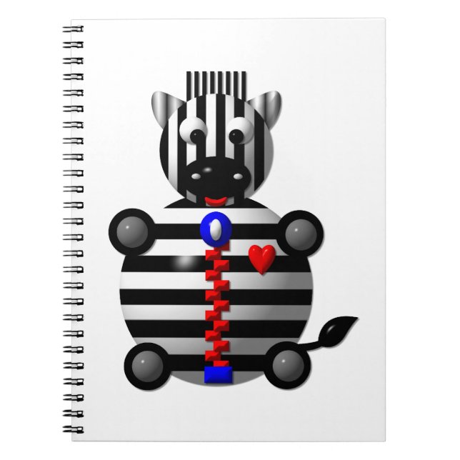 Cute Zebra with Zipper Notebook (Front)