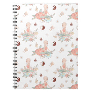 Cute Zen Yoga Meditation Lotus Namaste Pastel Notebook
