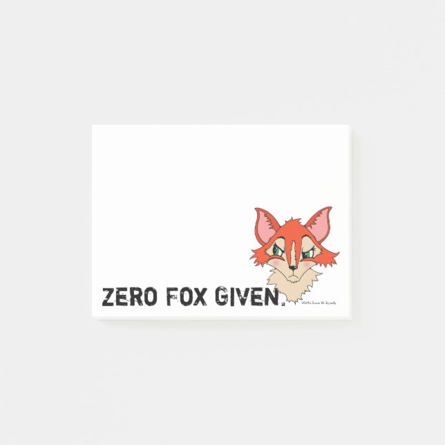 Cute Zero Fox Given Red Orange Fox Post-it Notes (Front)