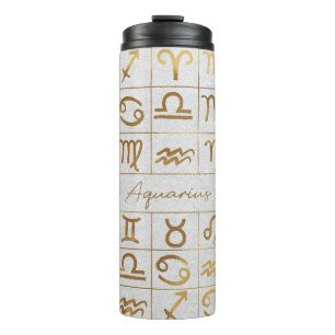 Cute Zodiac Sign/Aquarius Thermal Tumbler