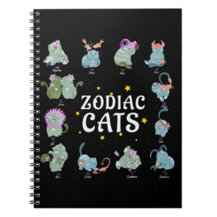 Cute Zodiac Sign Cat Lover Astrology Notebook