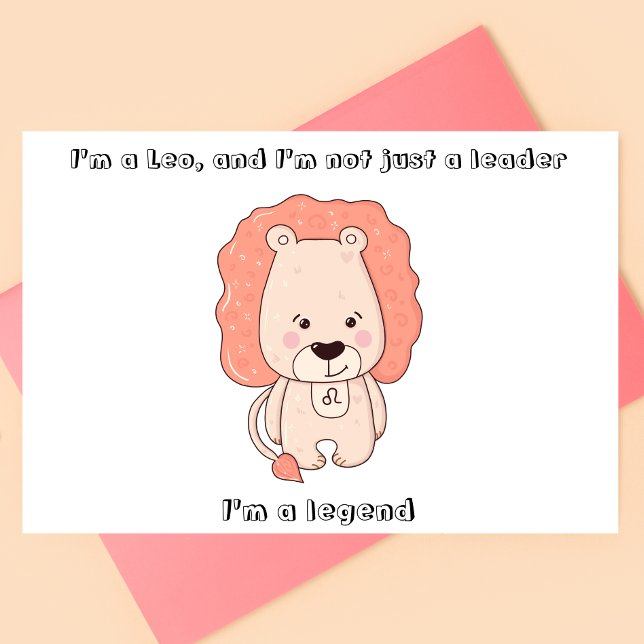 Cute Zodiac Sign Leo in Kawaii Style  Postcard (Creator Uploaded)