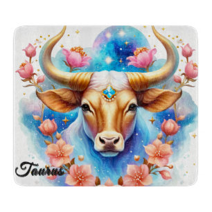 Cute Zodiac Sign/Taurus Cutting Board