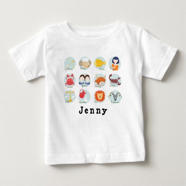 Cute Zodiac Star Sign Sign Cartoon baby t-shirt (Front)