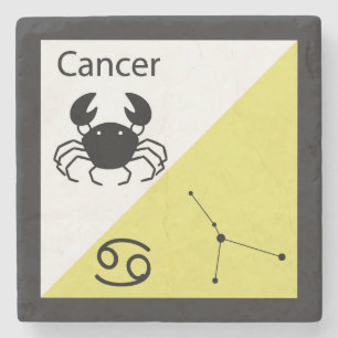 Cute Zodiac Symbol, Sign & Star Layout-Cancer Stone Coaster