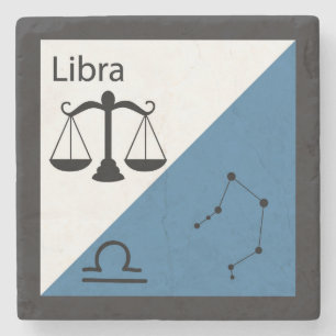 Cute Zodiac Symbol, Sign & Star Layout-Libra Stone Coaster