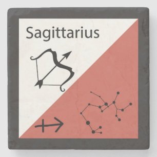 Cute Zodiac Symbol, Sign & Star Layout-Sagittarius Stone Coaster