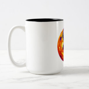 Cute Zombie Astronaut Pumpkin Planet Halloween Two-Tone Coffee Mug