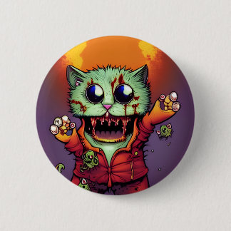 Cute Zombie Cat 6 Cm Round Badge