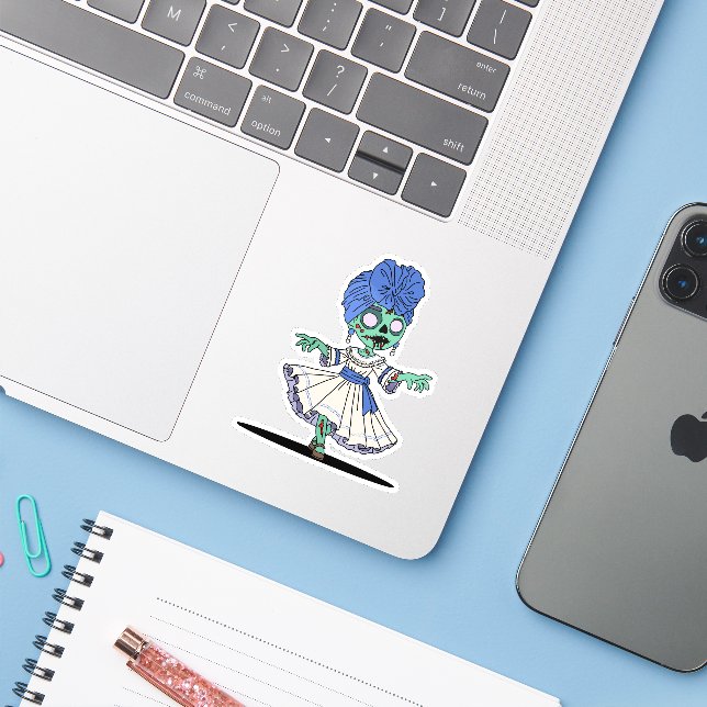 Cute Zombie Cuban Girl (Laptop w/ iPhone)