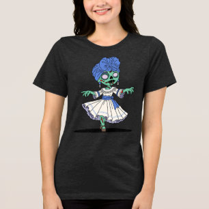 Cute Zombie Cuban Girl Tri-Blend Shirt